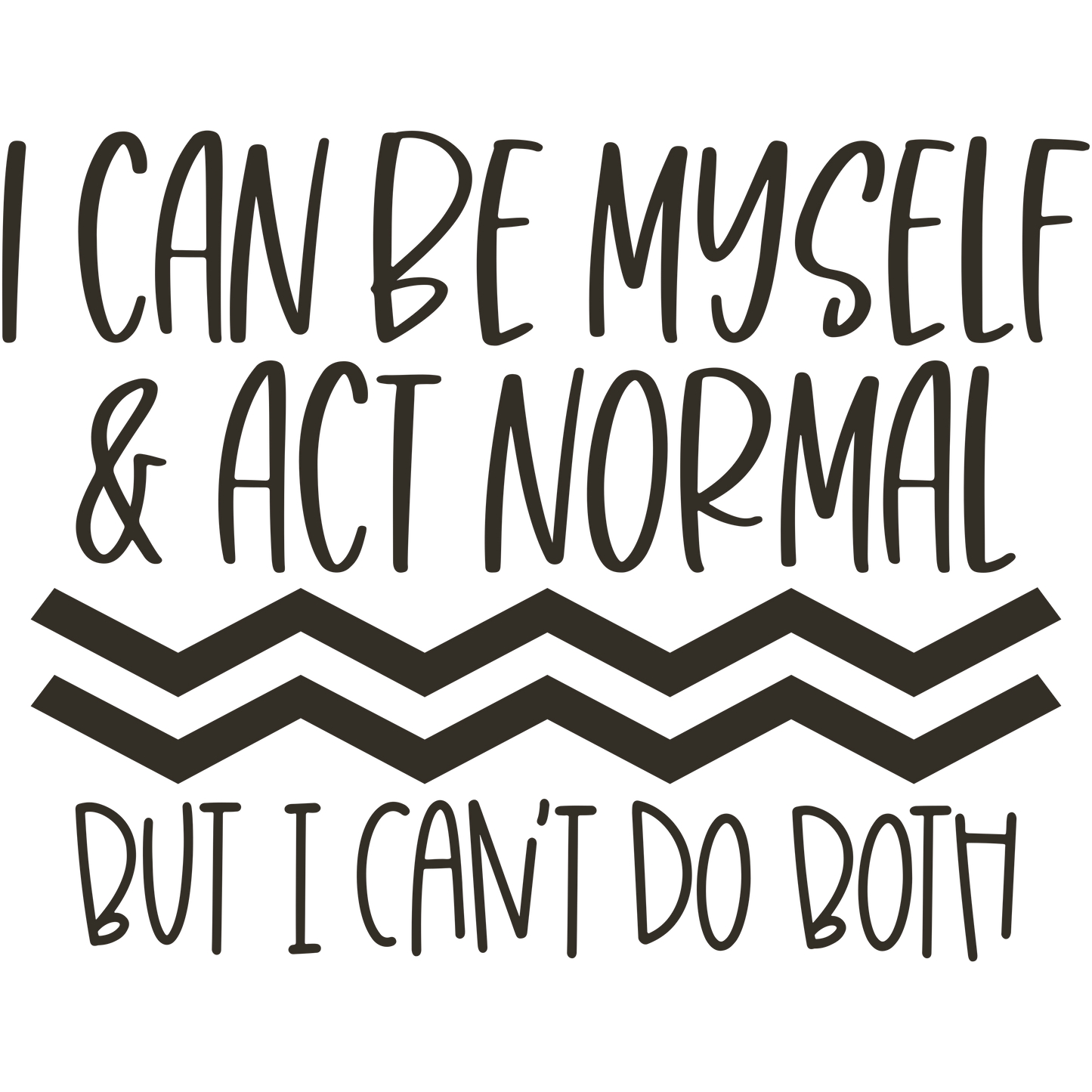 I can Be Myself and Act Normal but I Can't Do Both