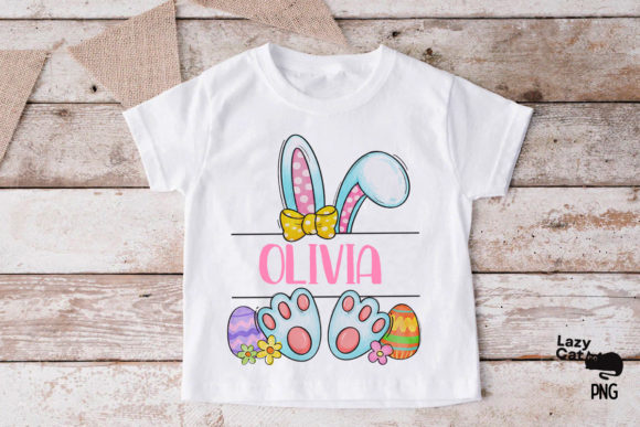 Girls Easter Bunny T Shirt Customized
