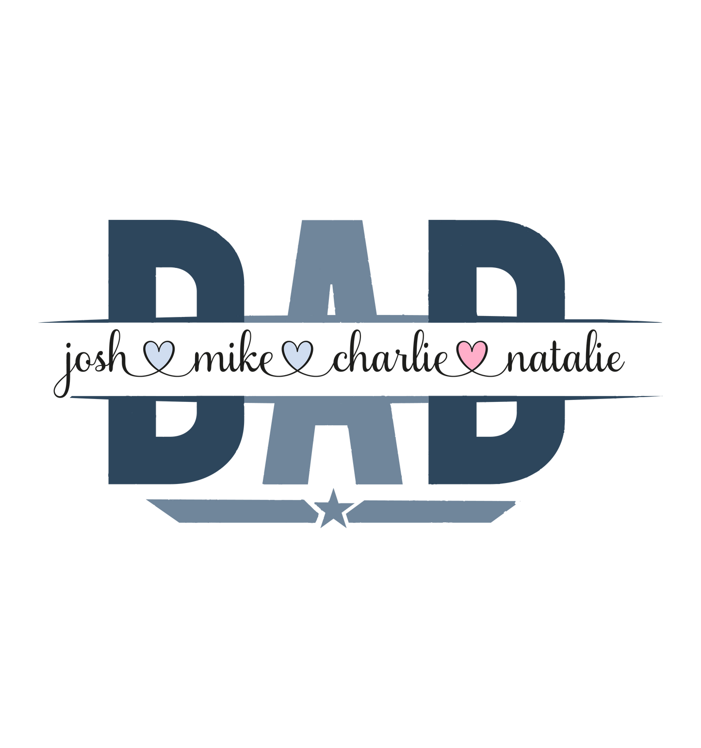 Father's Day Custom Kids Names T Shirt