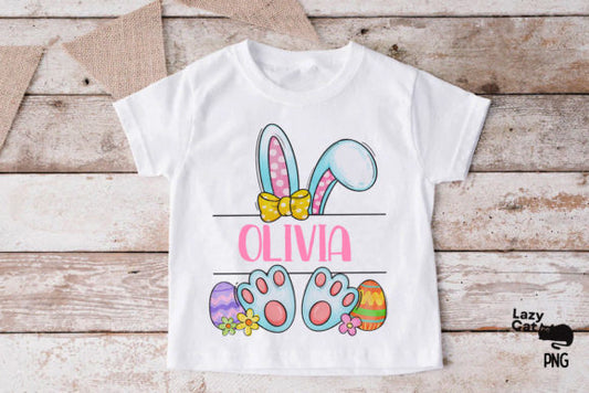 Girls Easter Bunny T Shirt Customized