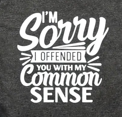 I'm sorry I offended you with my common sense.