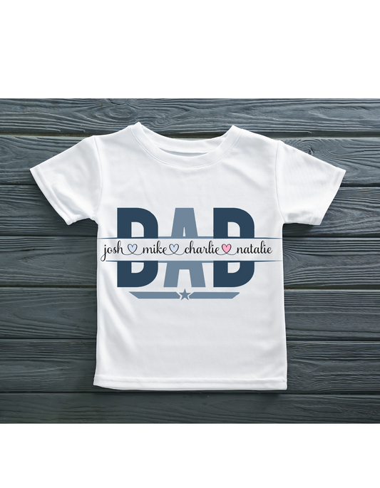 Father's Day Custom Kids Names T Shirt